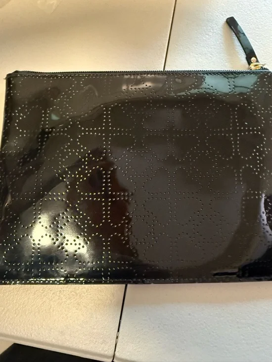 Patent Quilted Studded Clutch Bag - Black - Picture 5 of 5